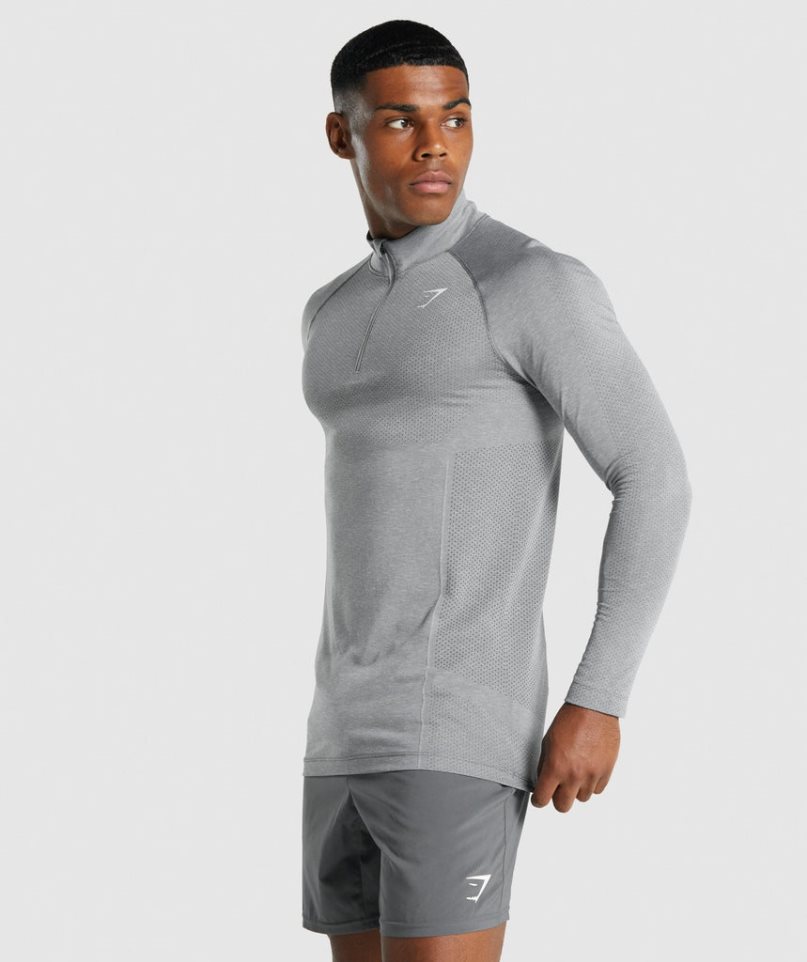 Bluzy Gymshark Vital Light 1/4 Zip Męskie Głęboka Szare | PL 523BRM